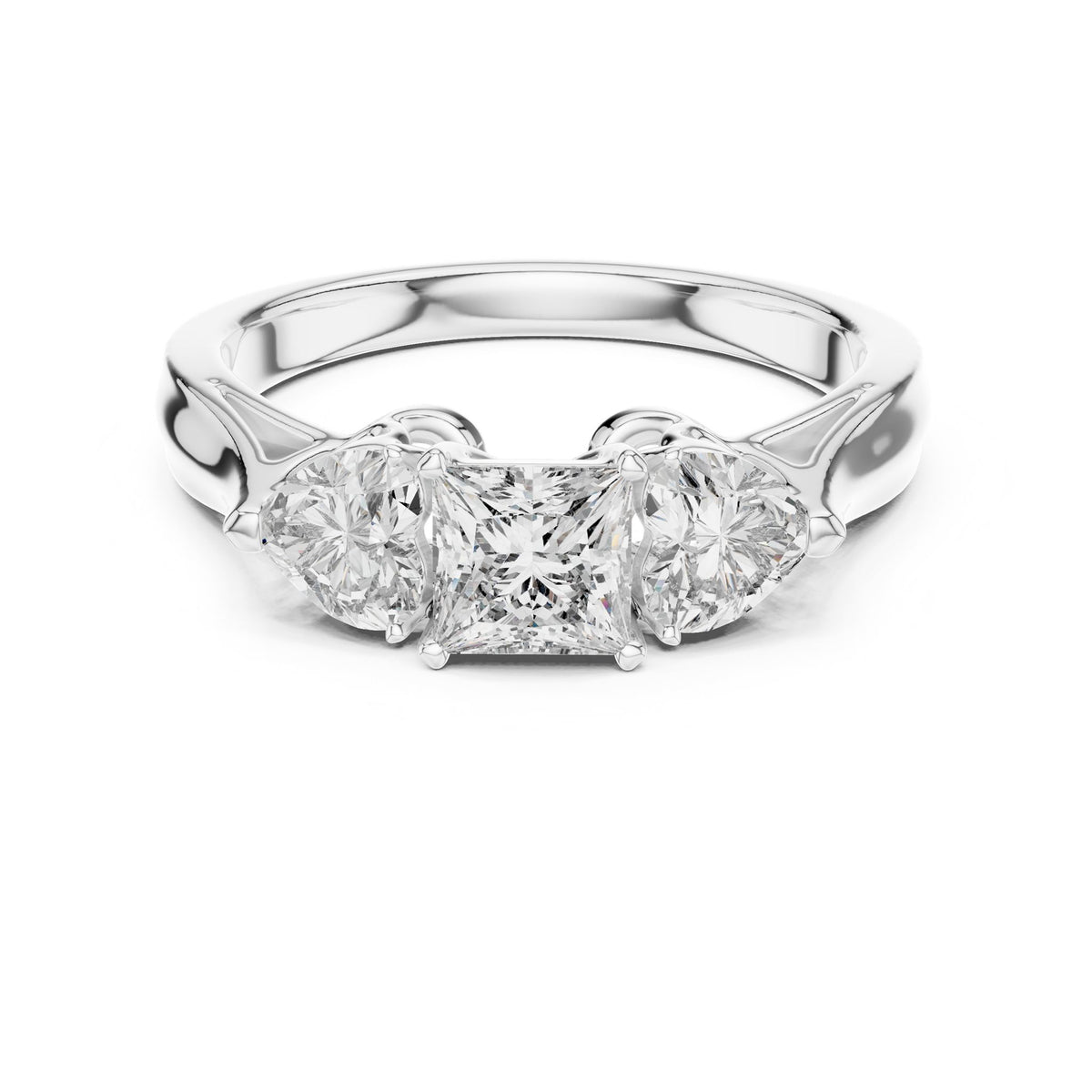 Princess Three Stone Lab Grown Diamond Engagement Ring