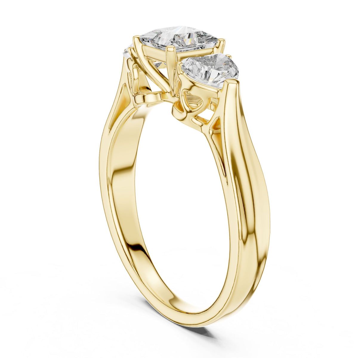 Princess Three Stone Lab Grown Diamond Engagement Ring
