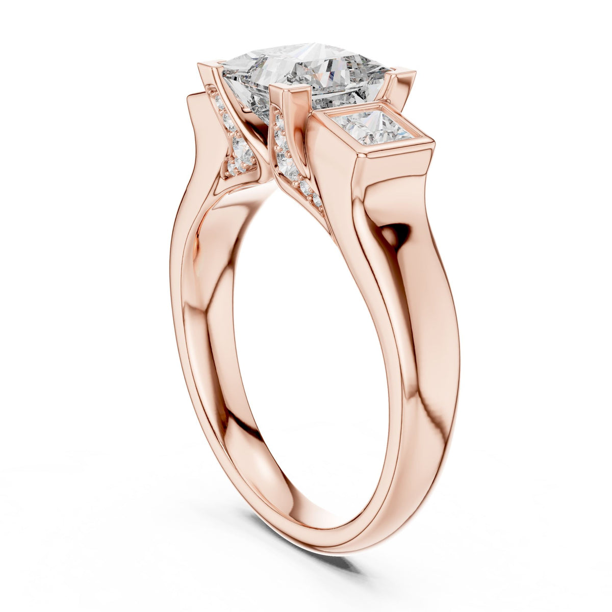 Princess Three Stone Lab Grown Diamond Engagement Ring