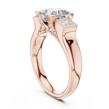 Princess Three Stone Lab Grown Diamond Engagement Ring
