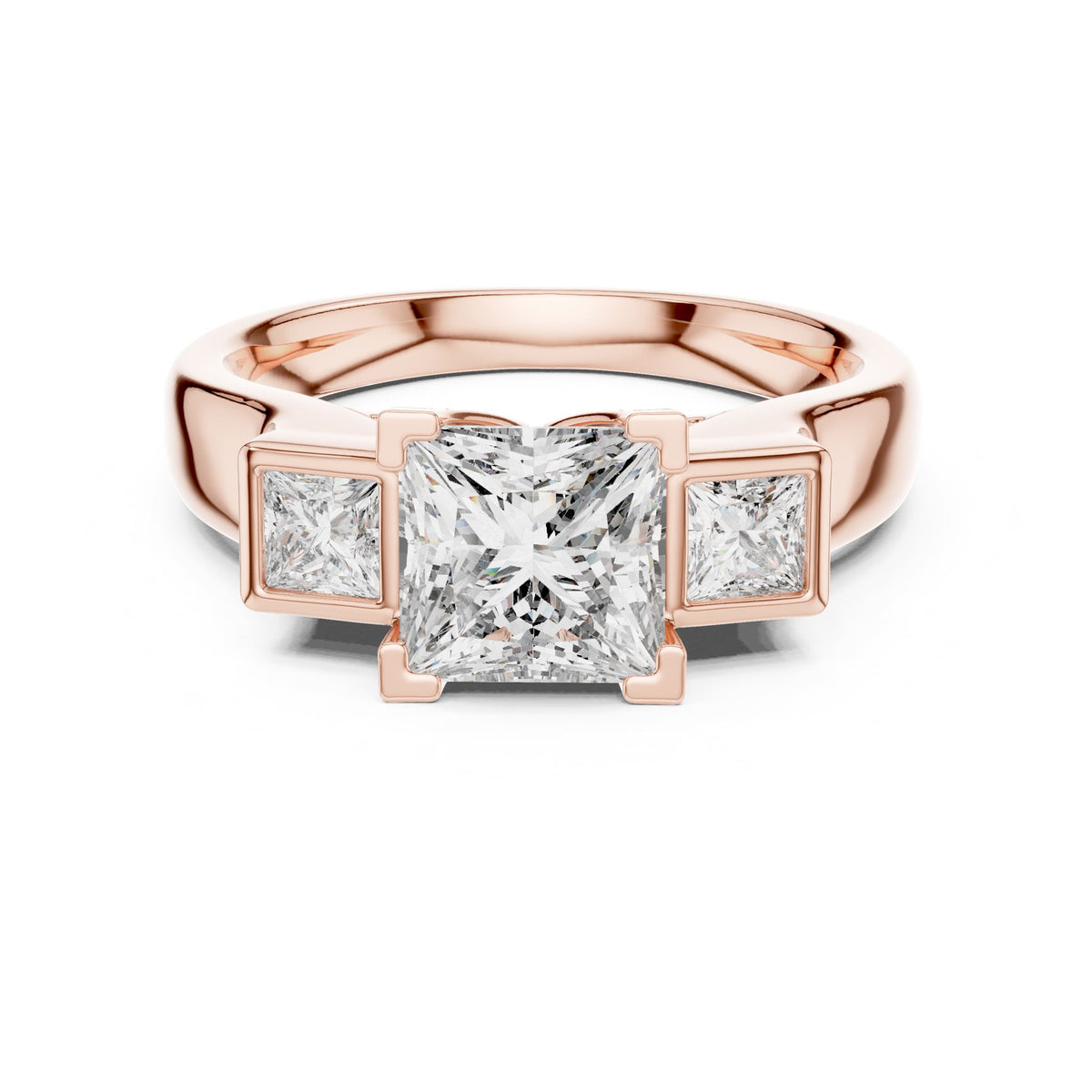 Princess Three Stone Lab Grown Diamond Engagement Ring