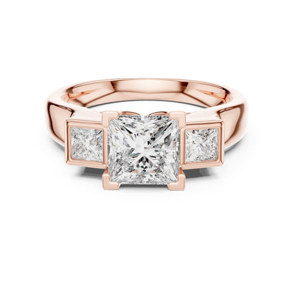 Princess Three Stone Lab Grown Diamond Engagement Ring