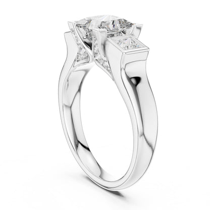 Princess Three Stone Lab Grown Diamond Engagement Ring