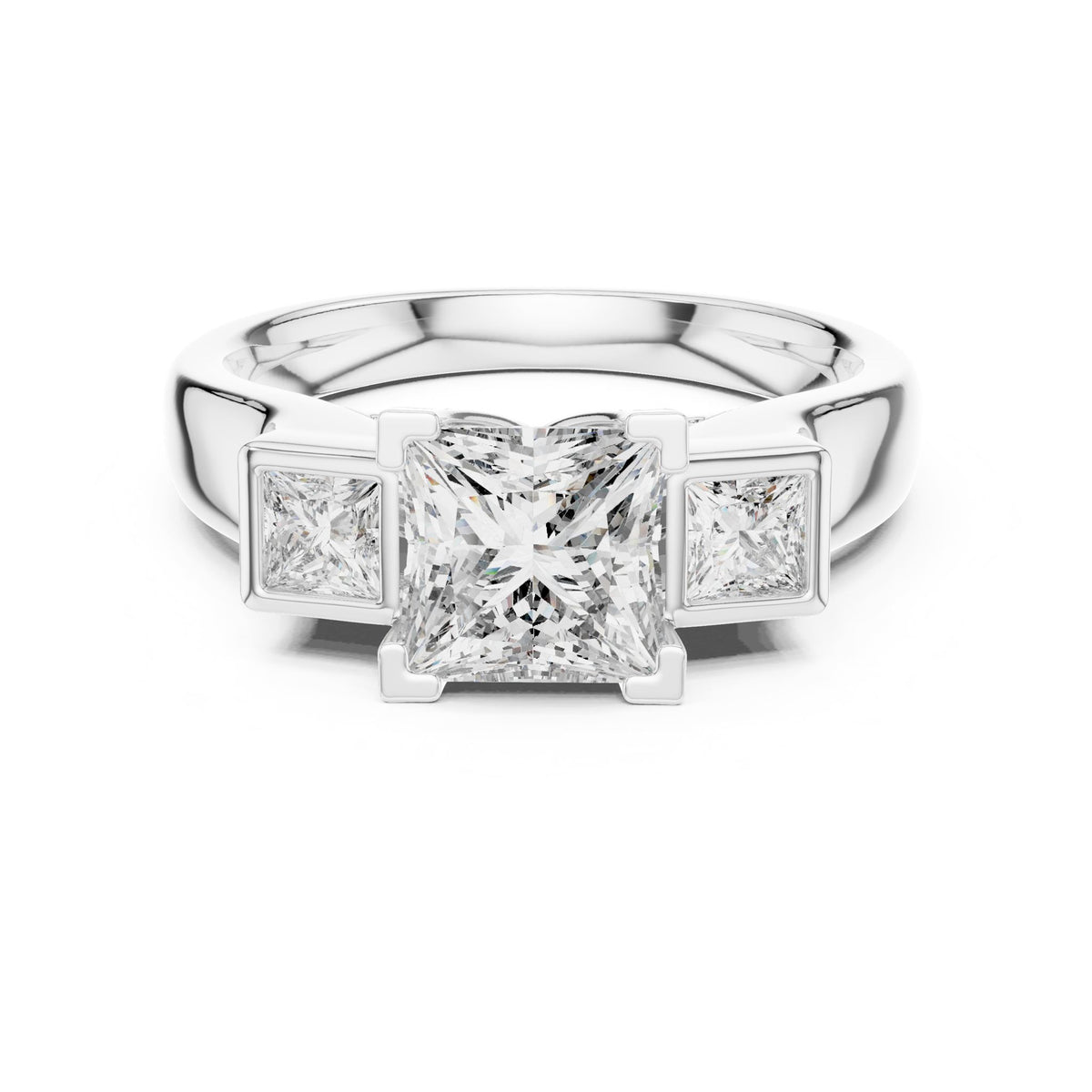 Princess Three Stone Lab Grown Diamond Engagement Ring