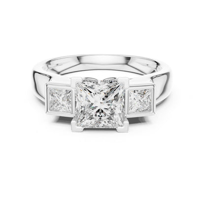 Princess Three Stone Lab Grown Diamond Engagement Ring