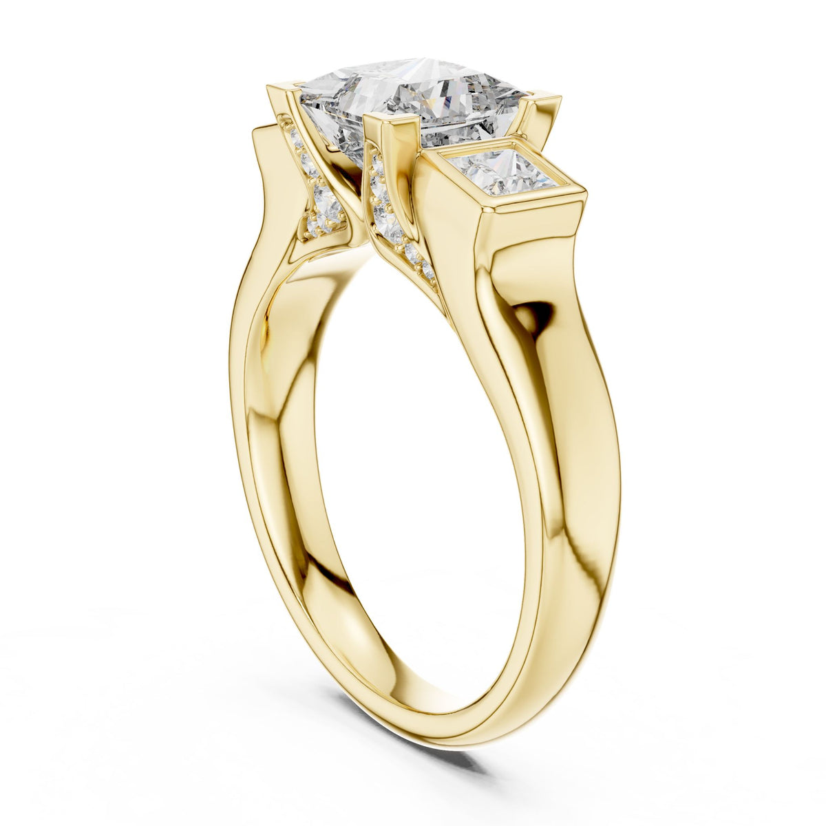 Princess Three Stone Lab Grown Diamond Engagement Ring