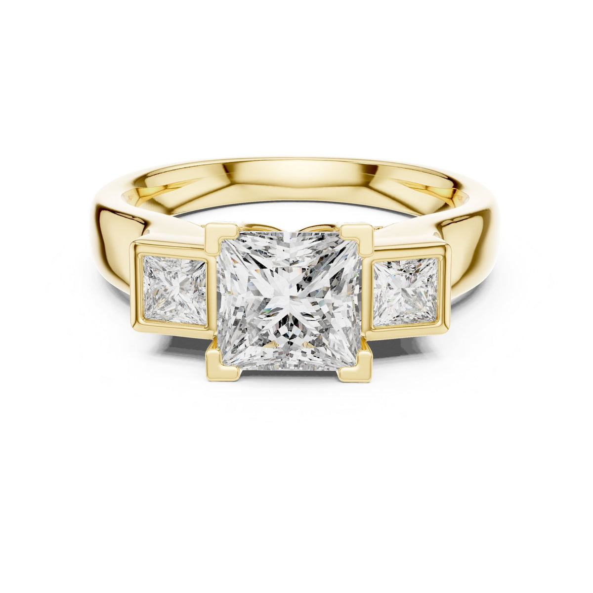 Princess Three Stone Lab Grown Diamond Engagement Ring