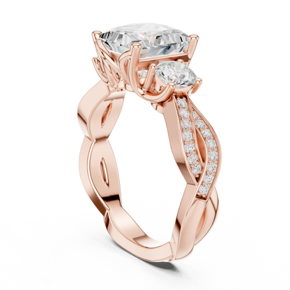 Princess Three Stone Lab Grown Diamond Engagement Ring