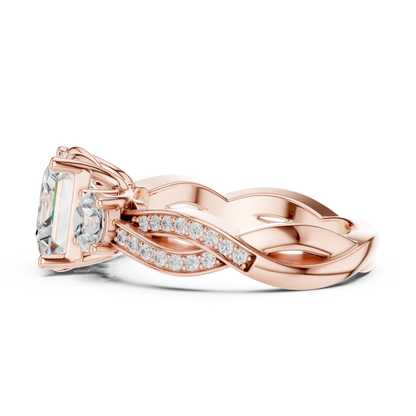 Princess Three Stone Lab Grown Diamond Engagement Ring