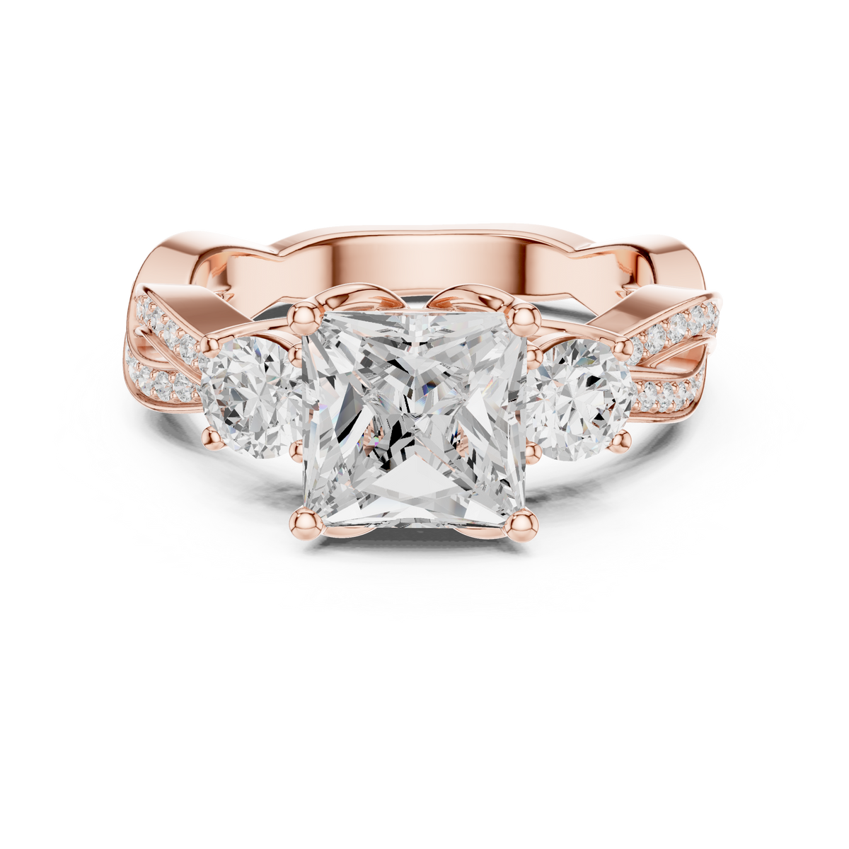 Princess Three Stone Lab Grown Diamond Engagement Ring