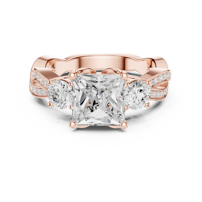 Princess Three Stone Lab Grown Diamond Engagement Ring