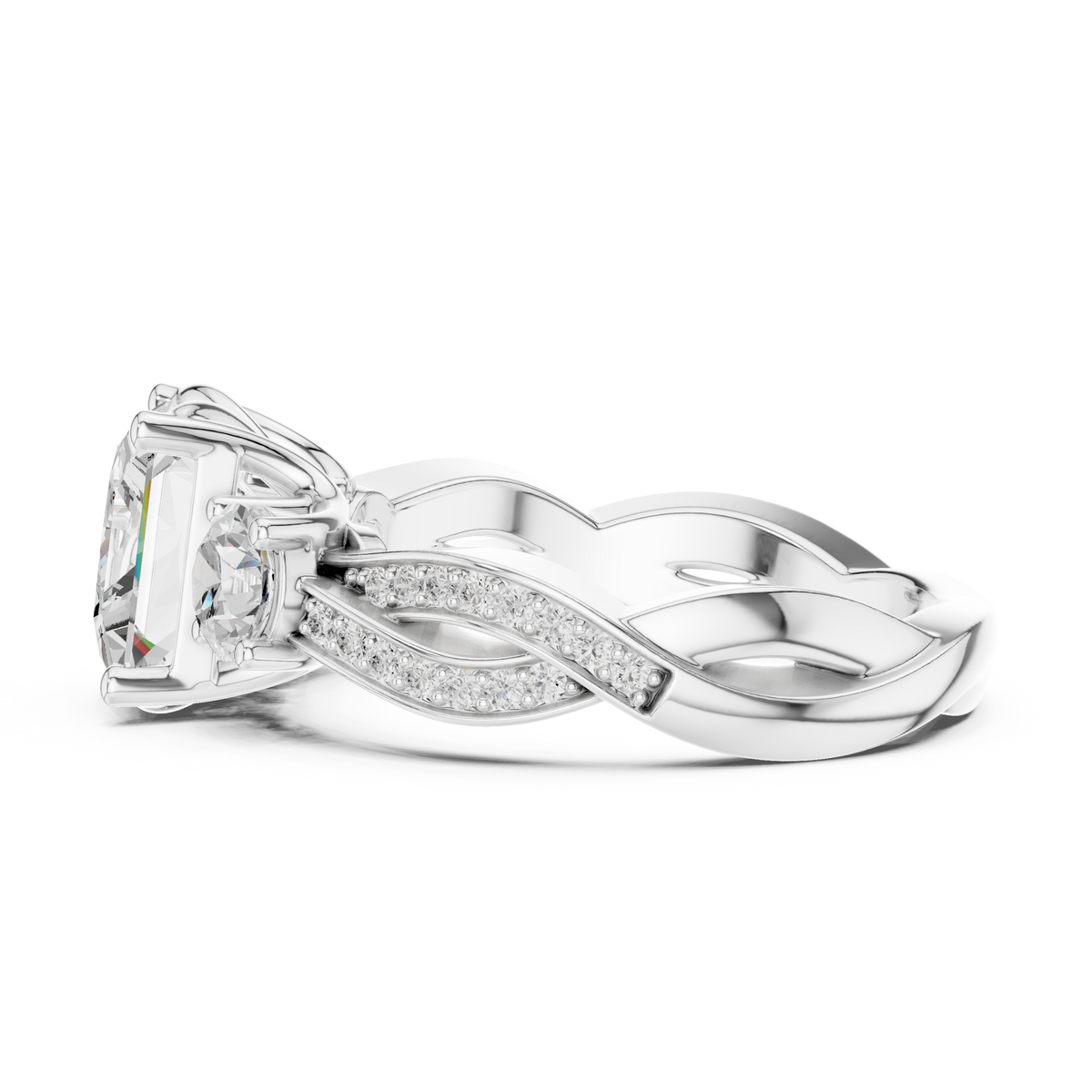 Princess Three Stone Lab Grown Diamond Engagement Ring