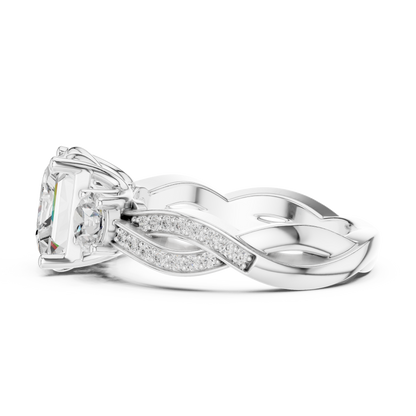 Princess Three Stone Lab Grown Diamond Engagement Ring