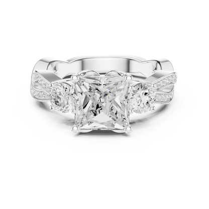 Princess Three Stone Lab Grown Diamond Engagement Ring