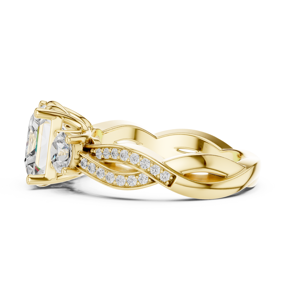 Princess Three Stone Lab Grown Diamond Engagement Ring