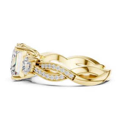 Princess Three Stone Lab Grown Diamond Engagement Ring