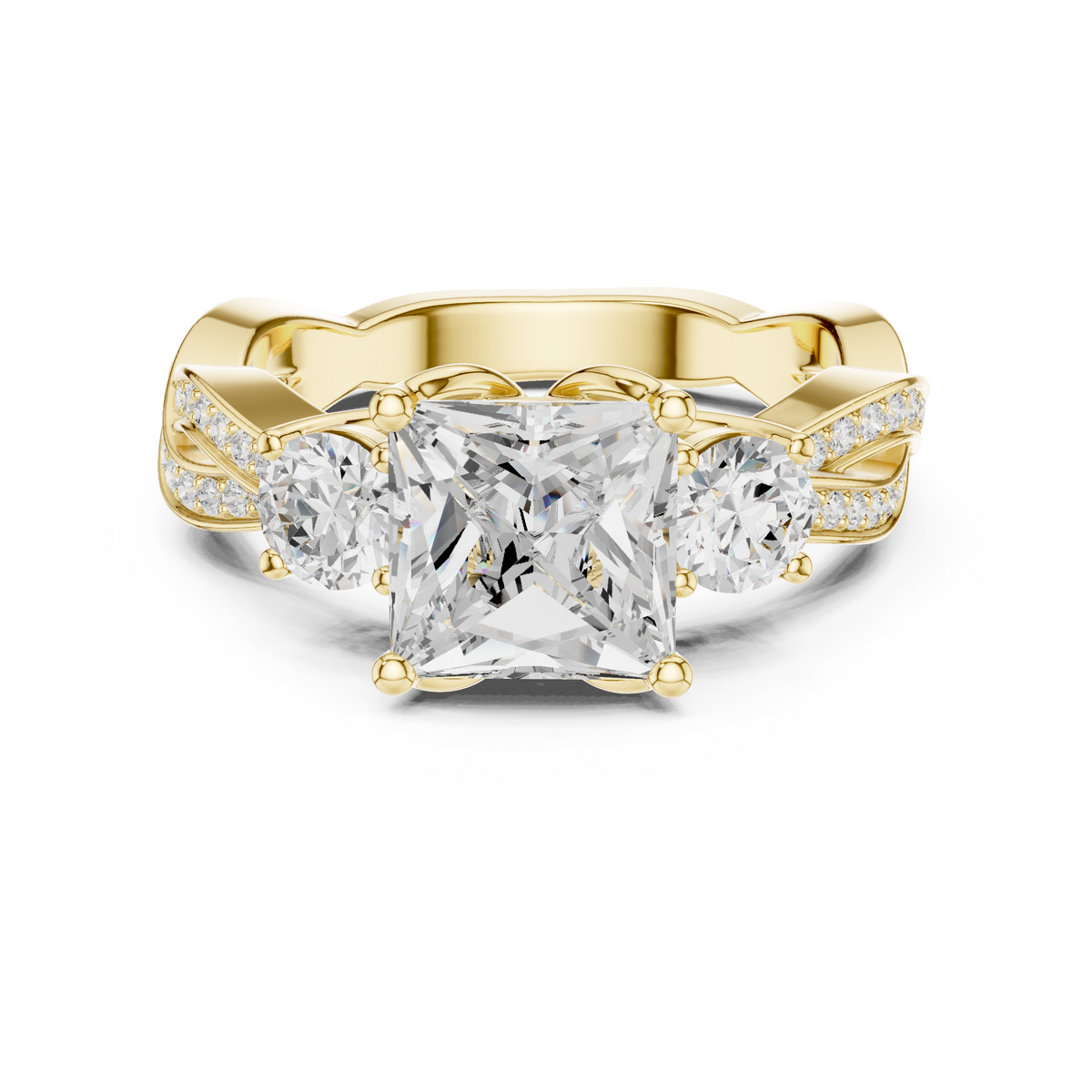 Princess Three Stone Lab Grown Diamond Engagement Ring
