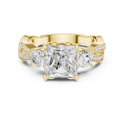 Princess Three Stone Lab Grown Diamond Engagement Ring