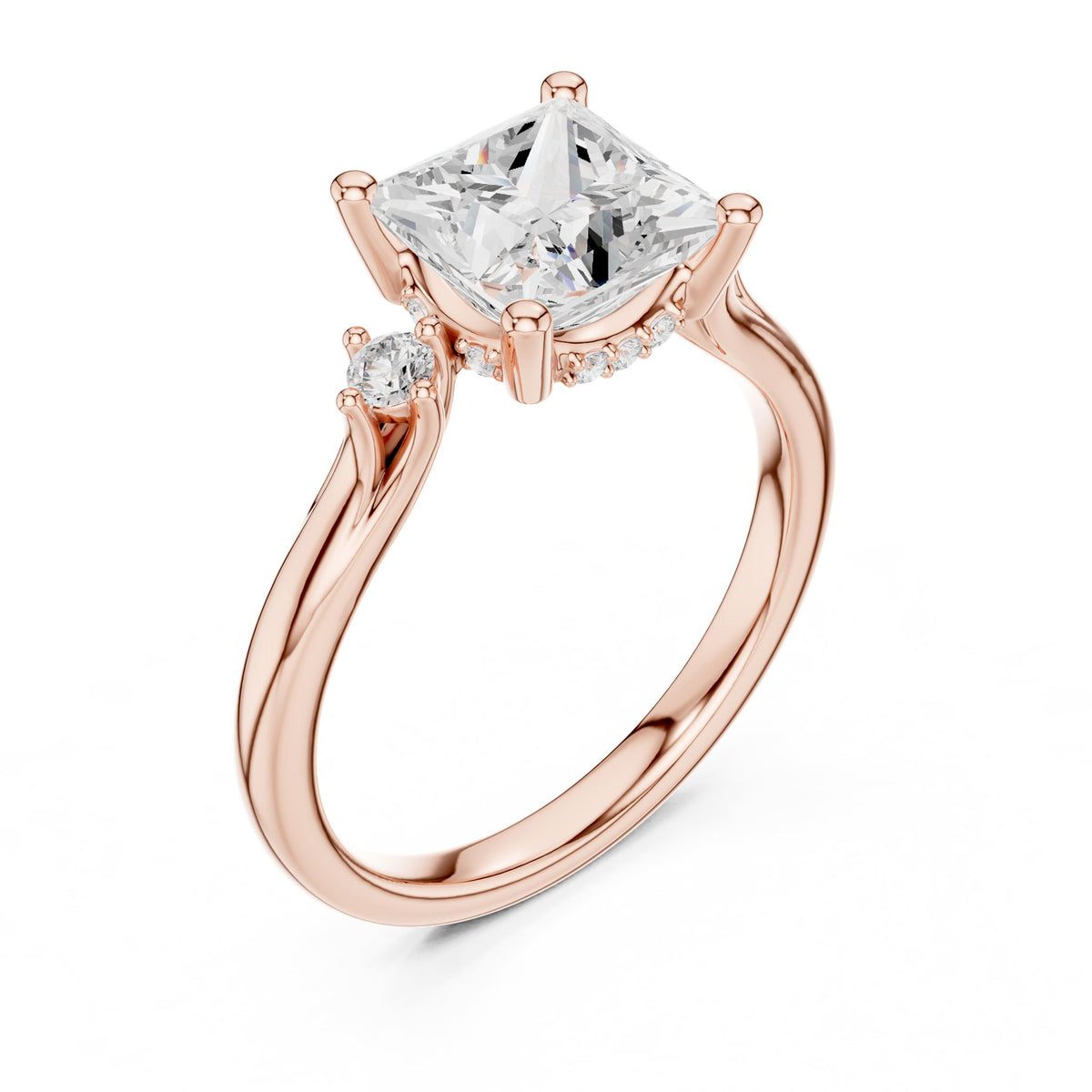 Princess Three Stone Lab Grown Diamond Engagement Ring