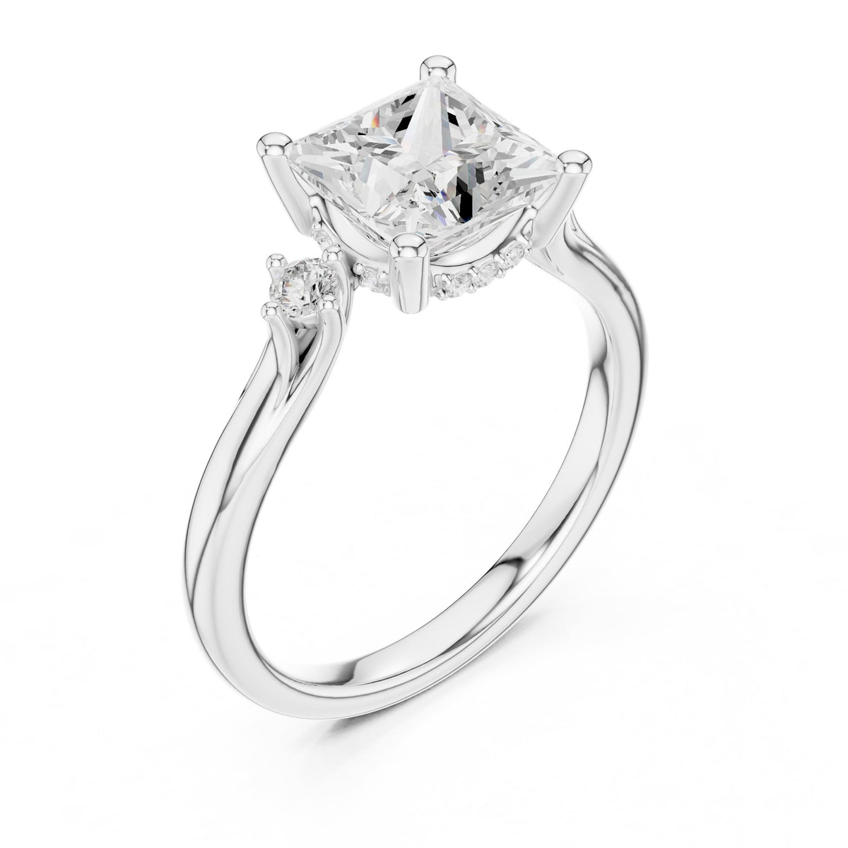 Princess Three Stone Lab Grown Diamond Engagement Ring