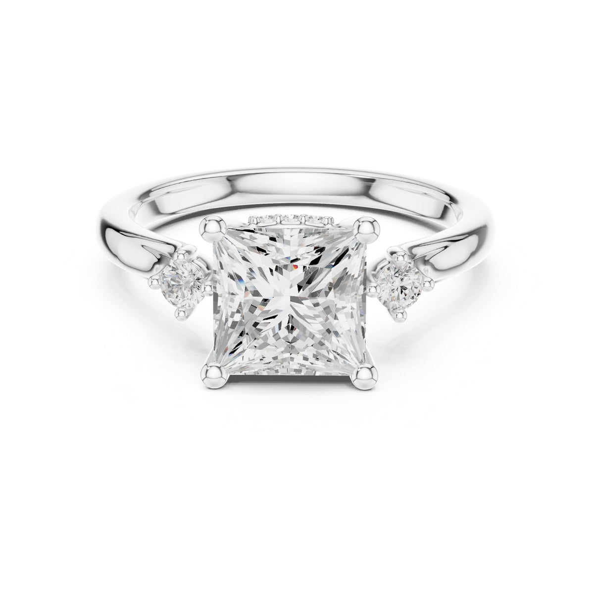 Princess Three Stone Lab Grown Diamond Engagement Ring