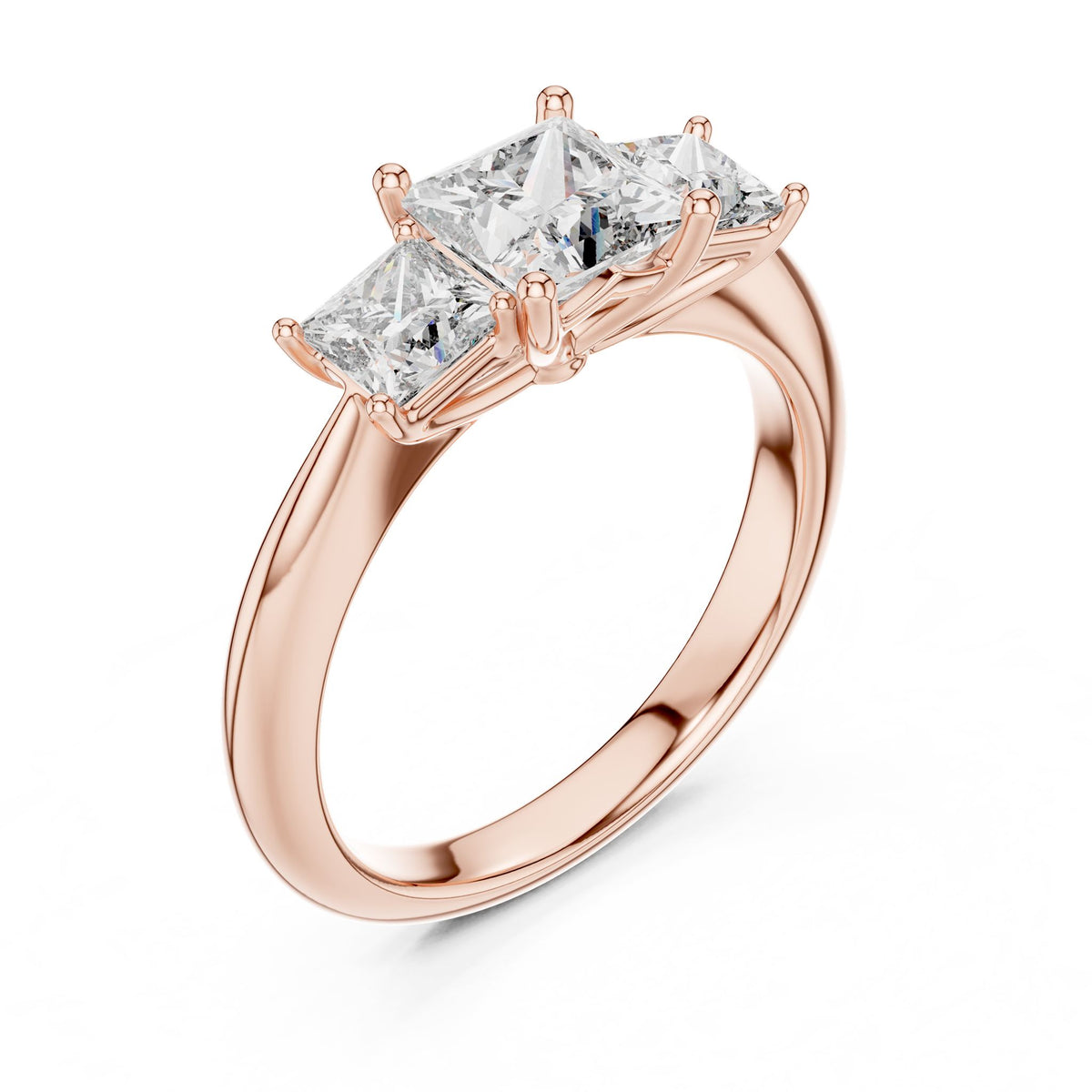 Princess Three Stone Lab Grown Diamond Engagement Ring
