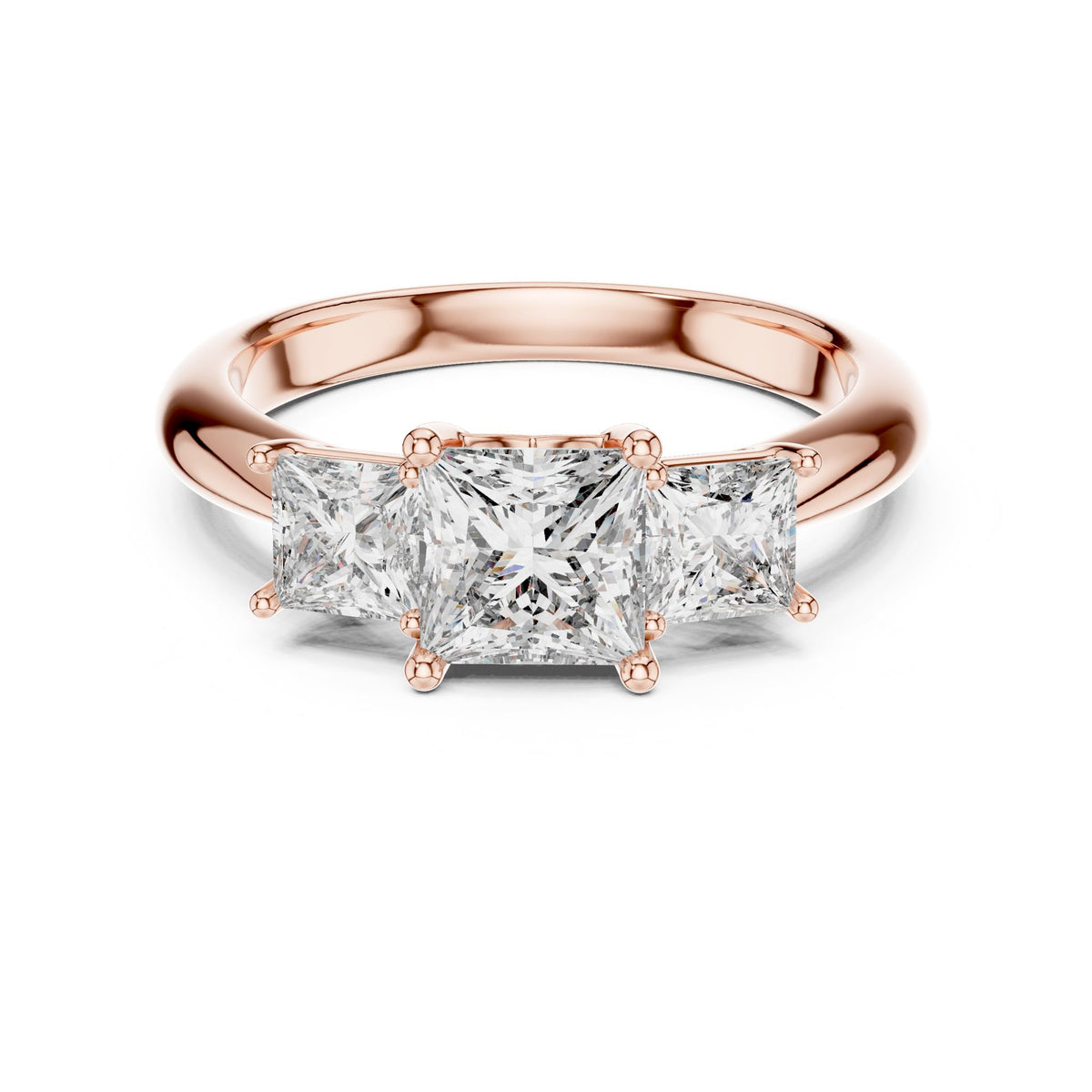 Princess Three Stone Lab Grown Diamond Engagement Ring