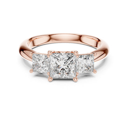 Princess Three Stone Lab Grown Diamond Engagement Ring