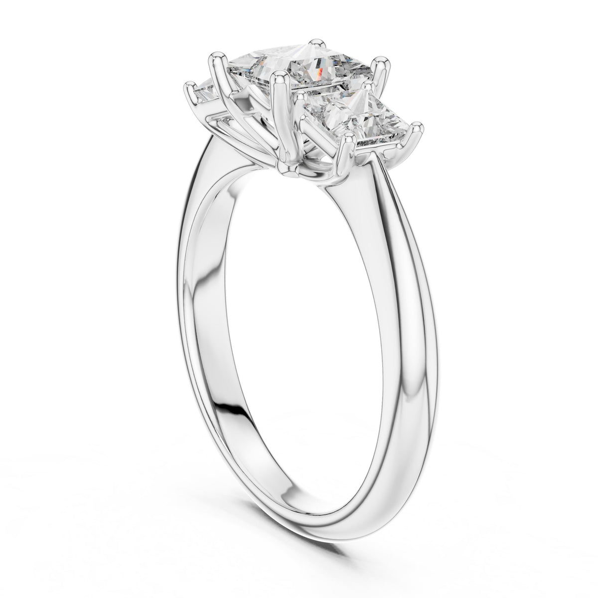 Princess Three Stone Lab Grown Diamond Engagement Ring