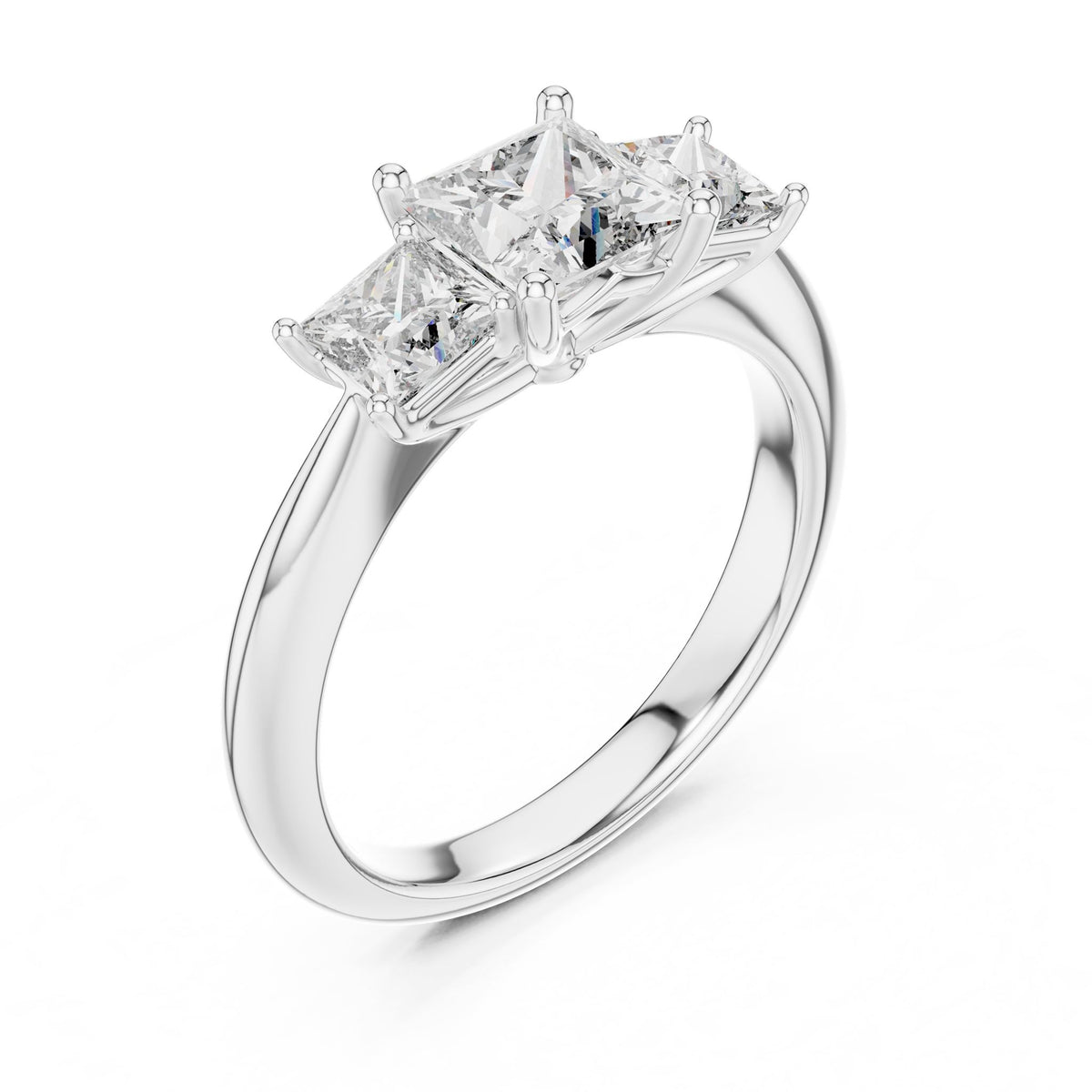 Princess Three Stone Lab Grown Diamond Engagement Ring