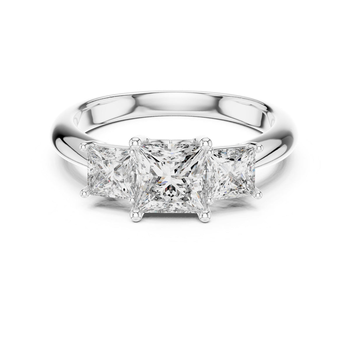 Princess Three Stone Lab Grown Diamond Engagement Ring