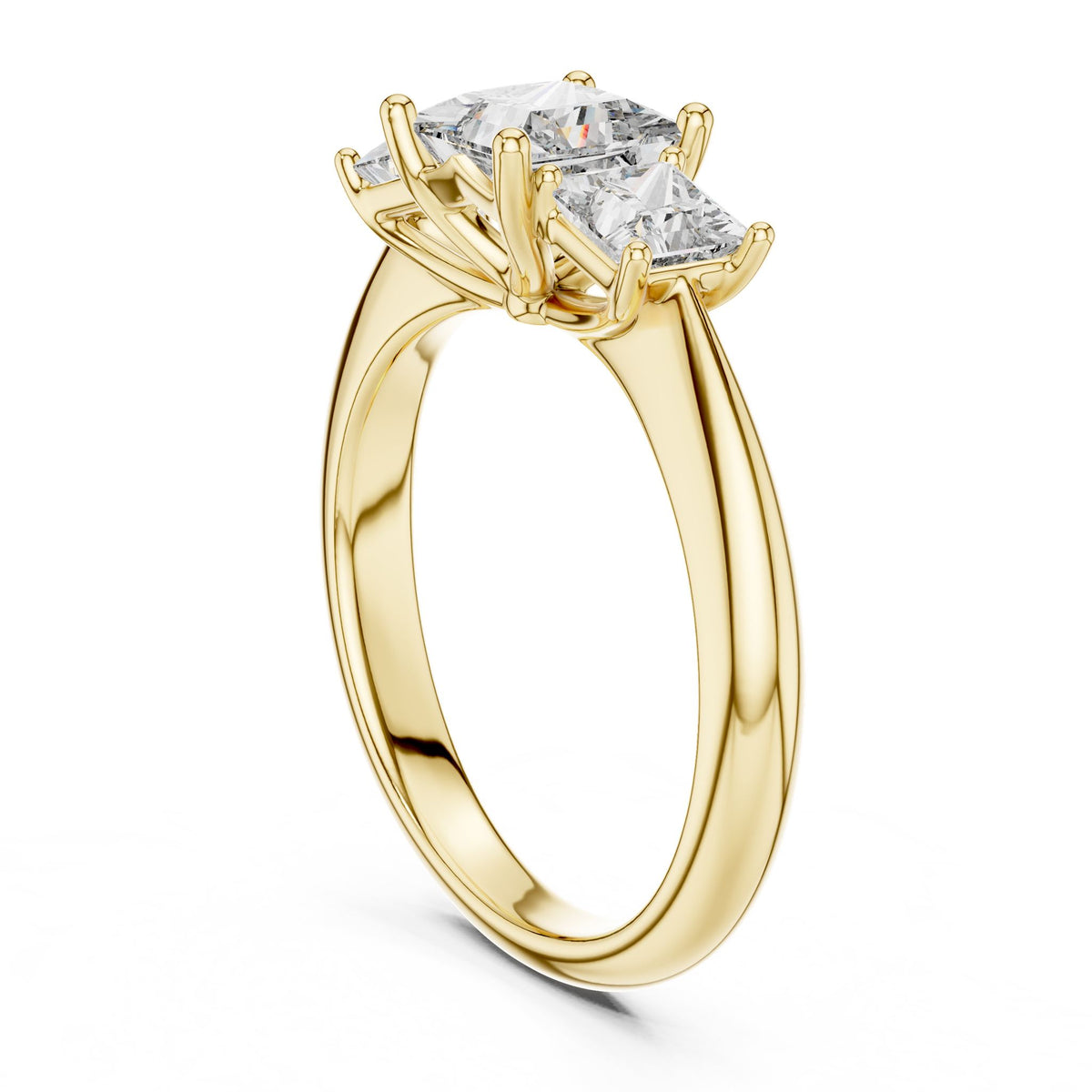 Princess Three Stone Lab Grown Diamond Engagement Ring