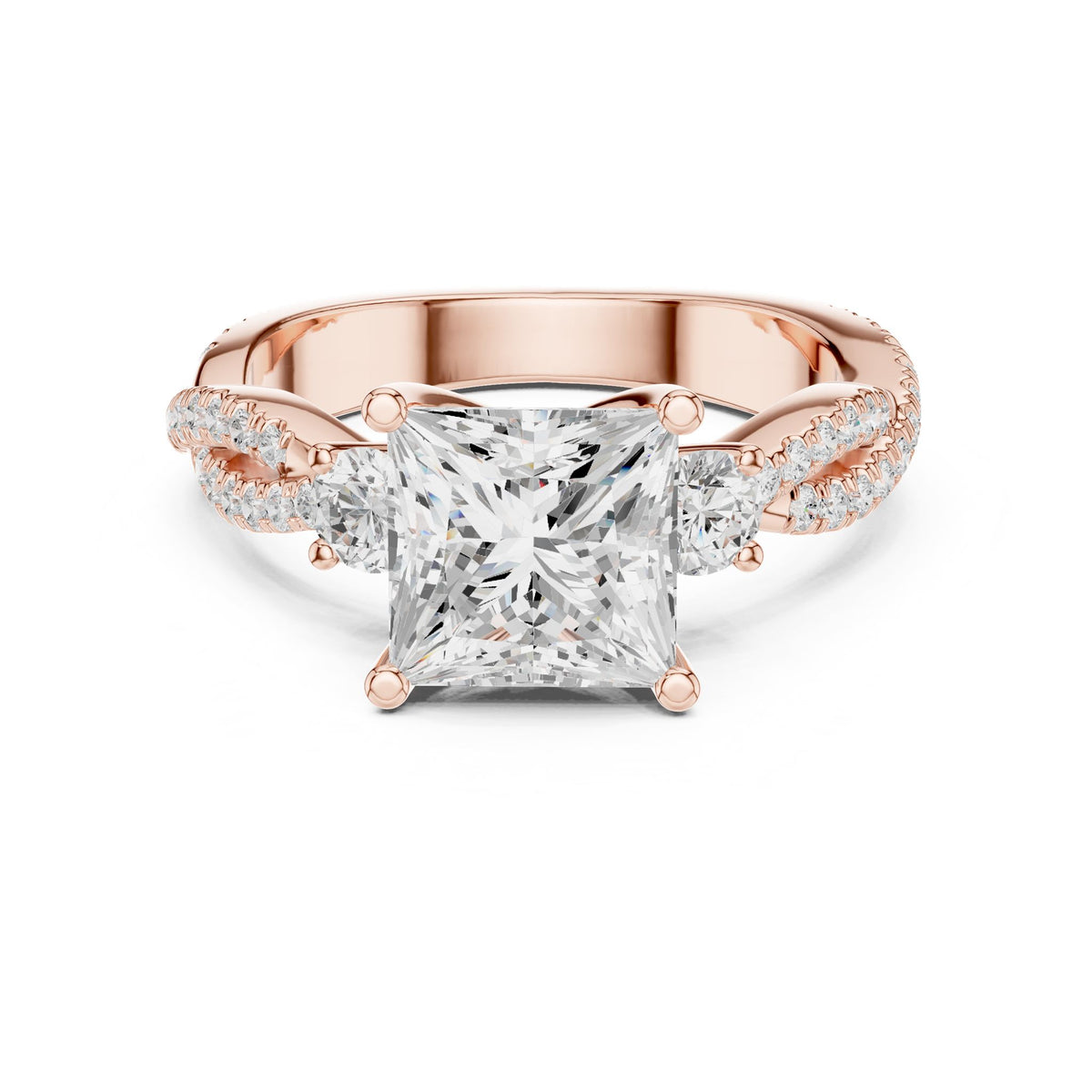 Princess Three Stone Lab Grown Diamond Engagement Ring