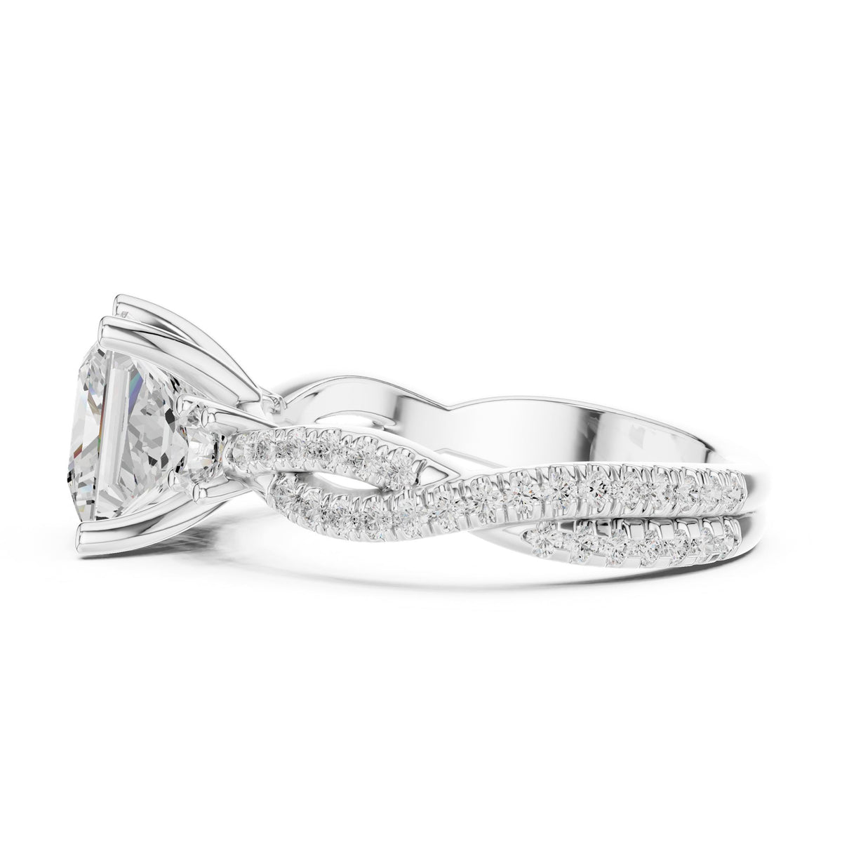 Princess Three Stone Lab Grown Diamond Engagement Ring
