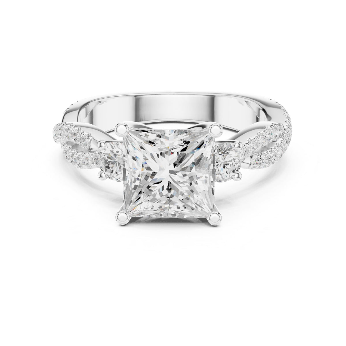 Princess Three Stone Lab Grown Diamond Engagement Ring