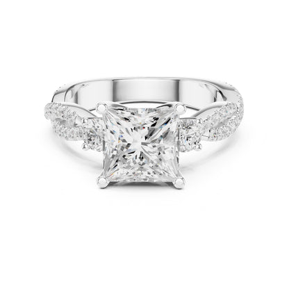 Princess Three Stone Lab Grown Diamond Engagement Ring