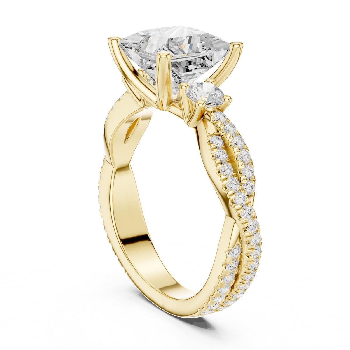 Princess Three Stone Lab Grown Diamond Engagement Ring