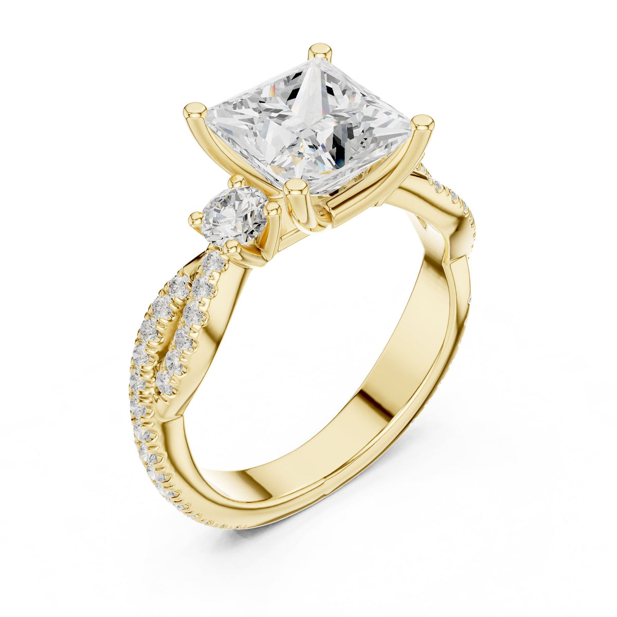 Princess Three Stone Lab Grown Diamond Engagement Ring