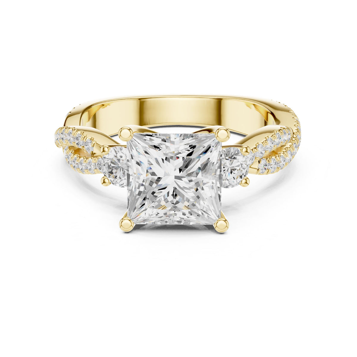 Princess Three Stone Lab Grown Diamond Engagement Ring