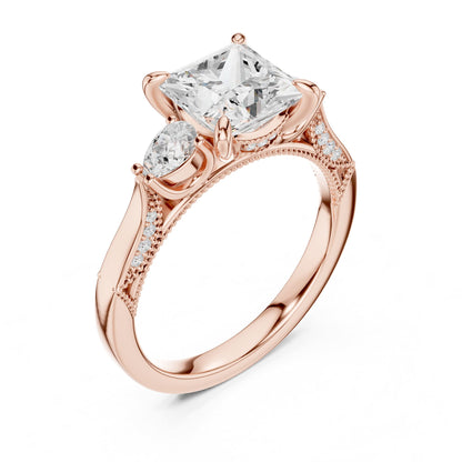 Princess Three Stone Lab Grown Diamond Engagement Ring