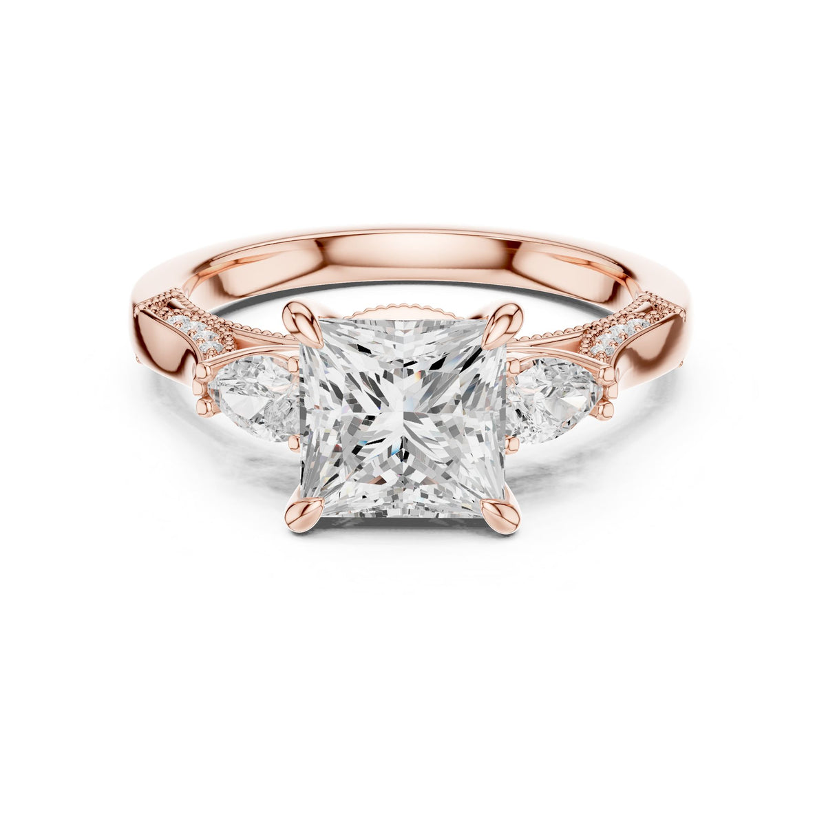 Princess Three Stone Lab Grown Diamond Engagement Ring