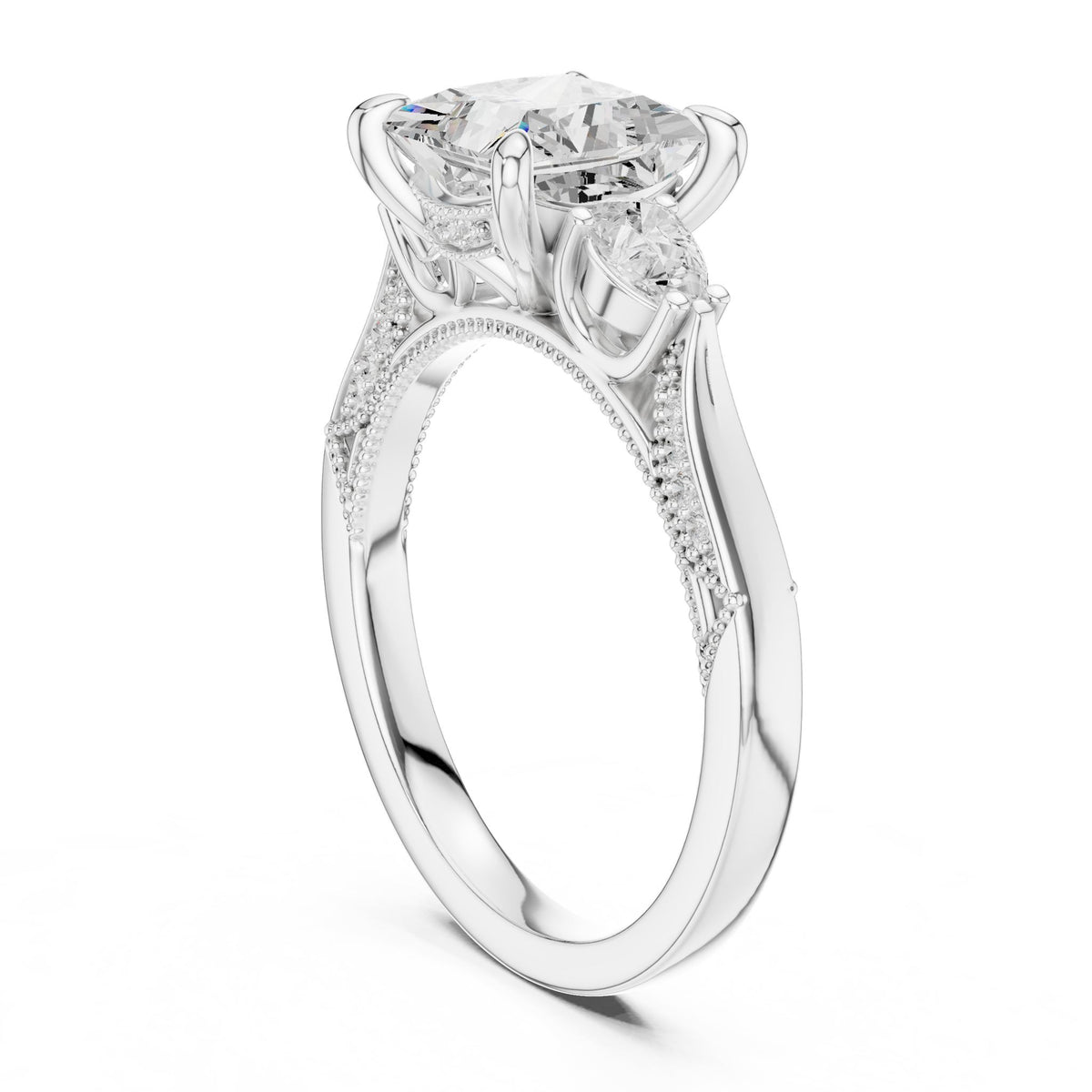 Princess Three Stone Lab Grown Diamond Engagement Ring