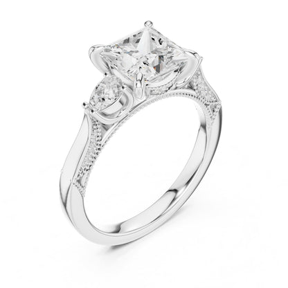 Princess Three Stone Lab Grown Diamond Engagement Ring