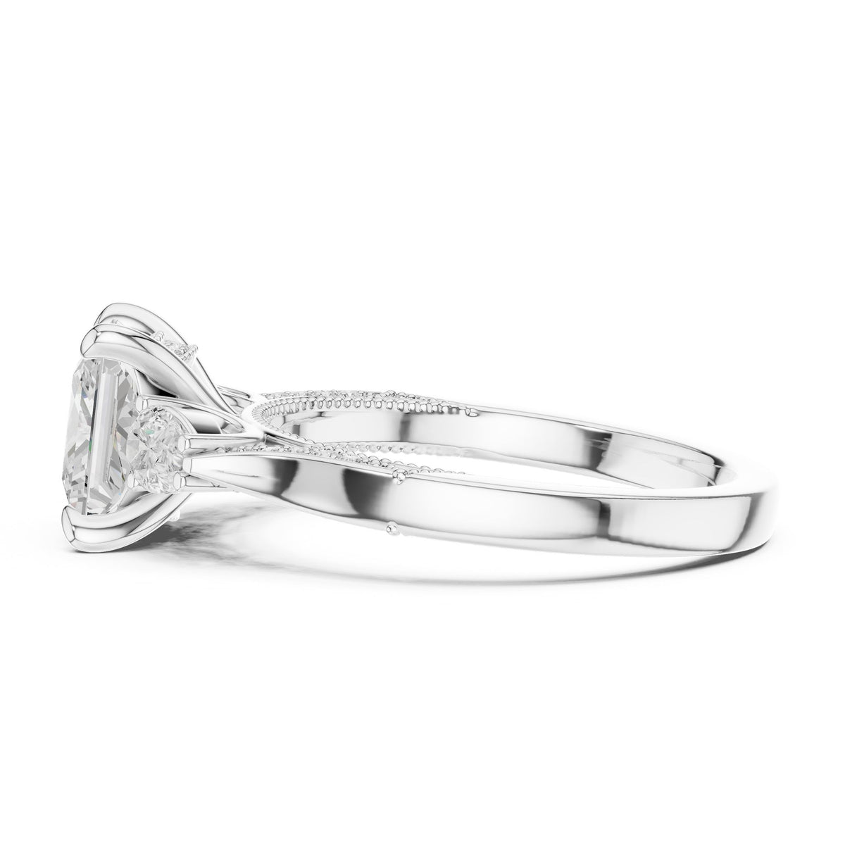 Princess Three Stone Lab Grown Diamond Engagement Ring