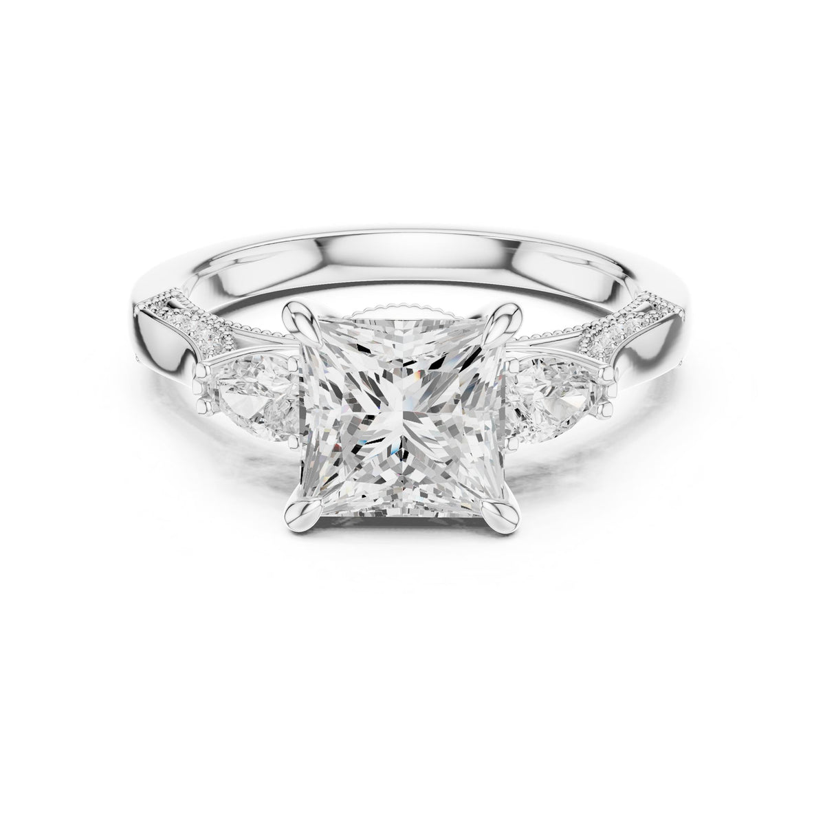 Princess Three Stone Lab Grown Diamond Engagement Ring