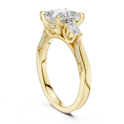 Princess Three Stone Lab Grown Diamond Engagement Ring
