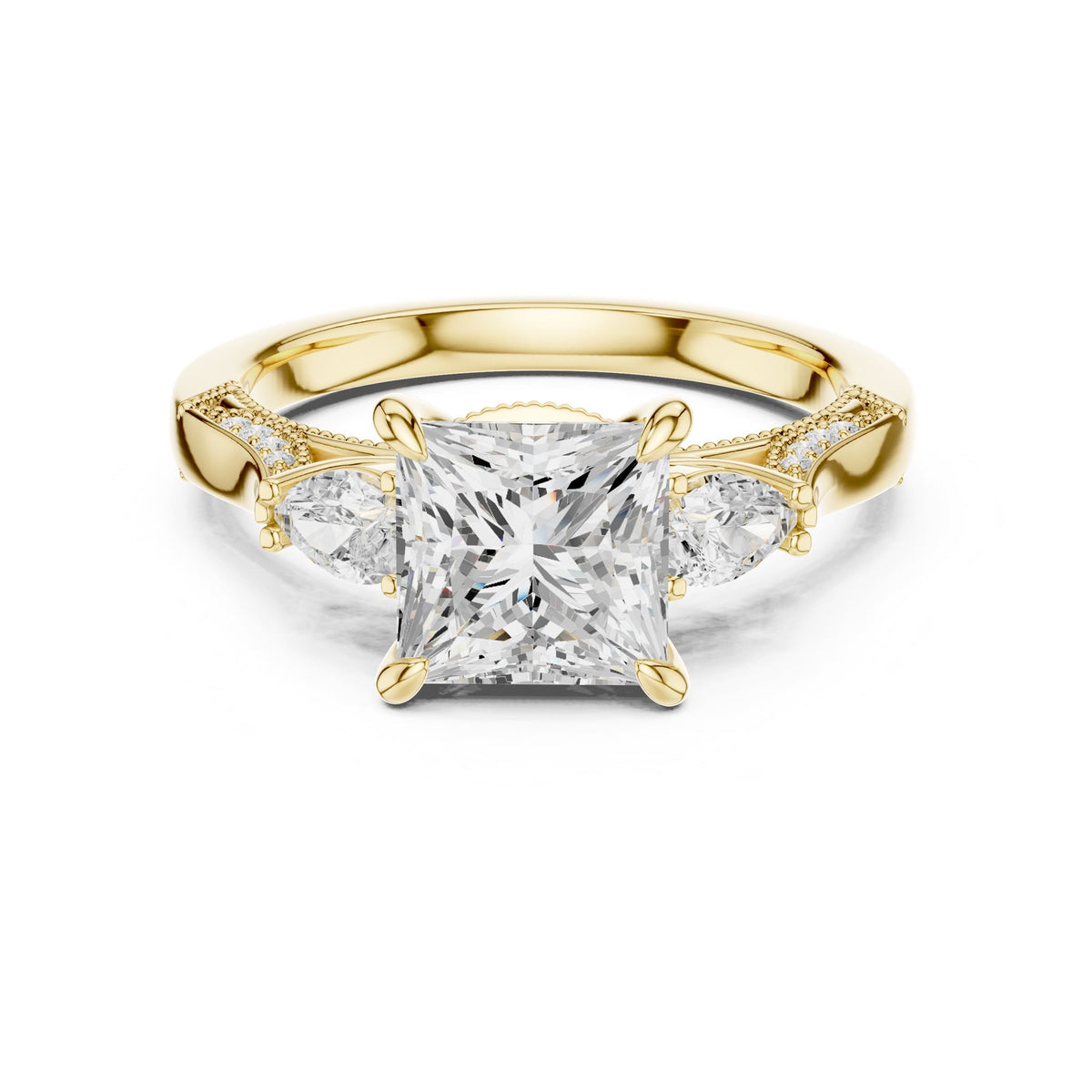 Princess Three Stone Lab Grown Diamond Engagement Ring