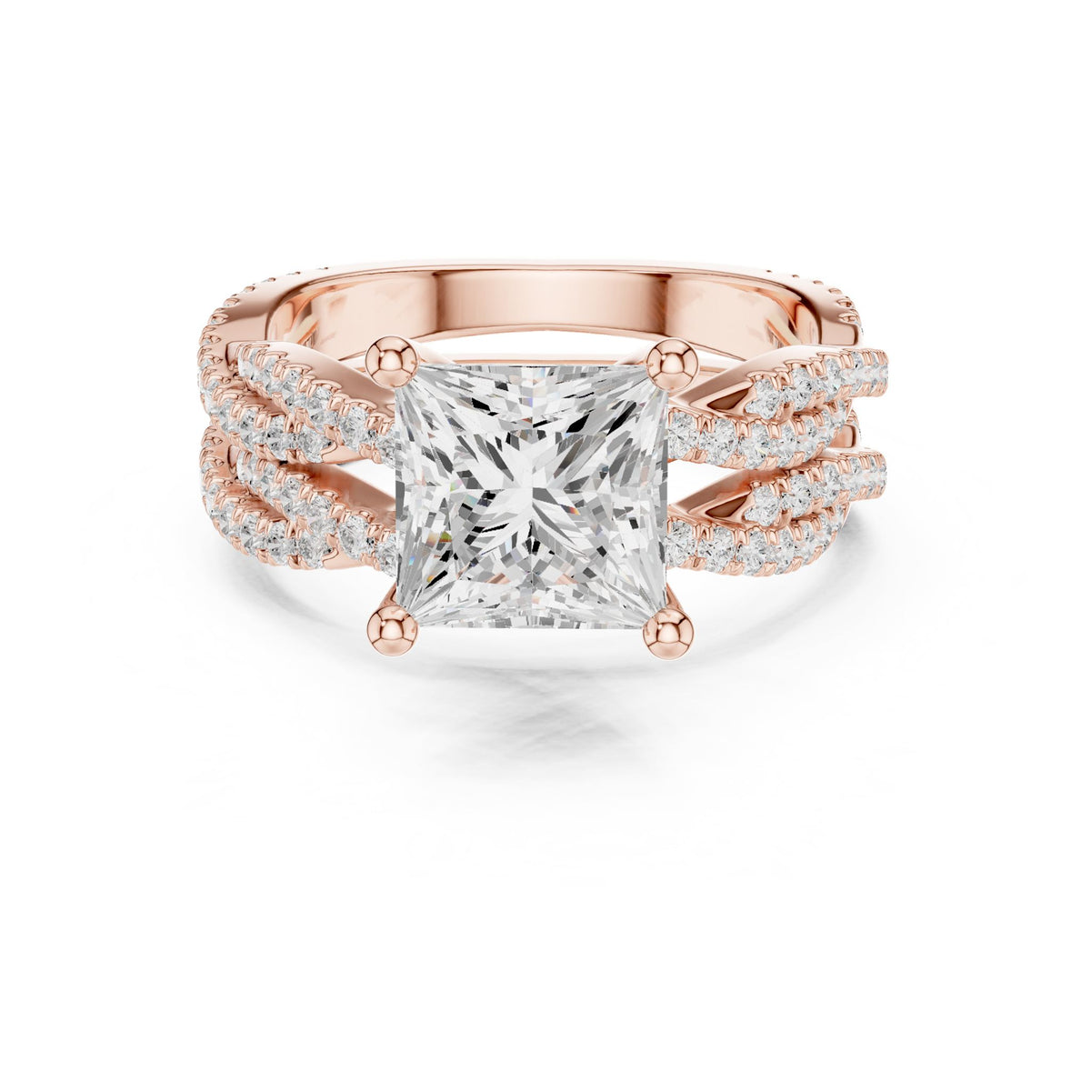 Princess Twist Lab Grown Diamond Engagement Ring