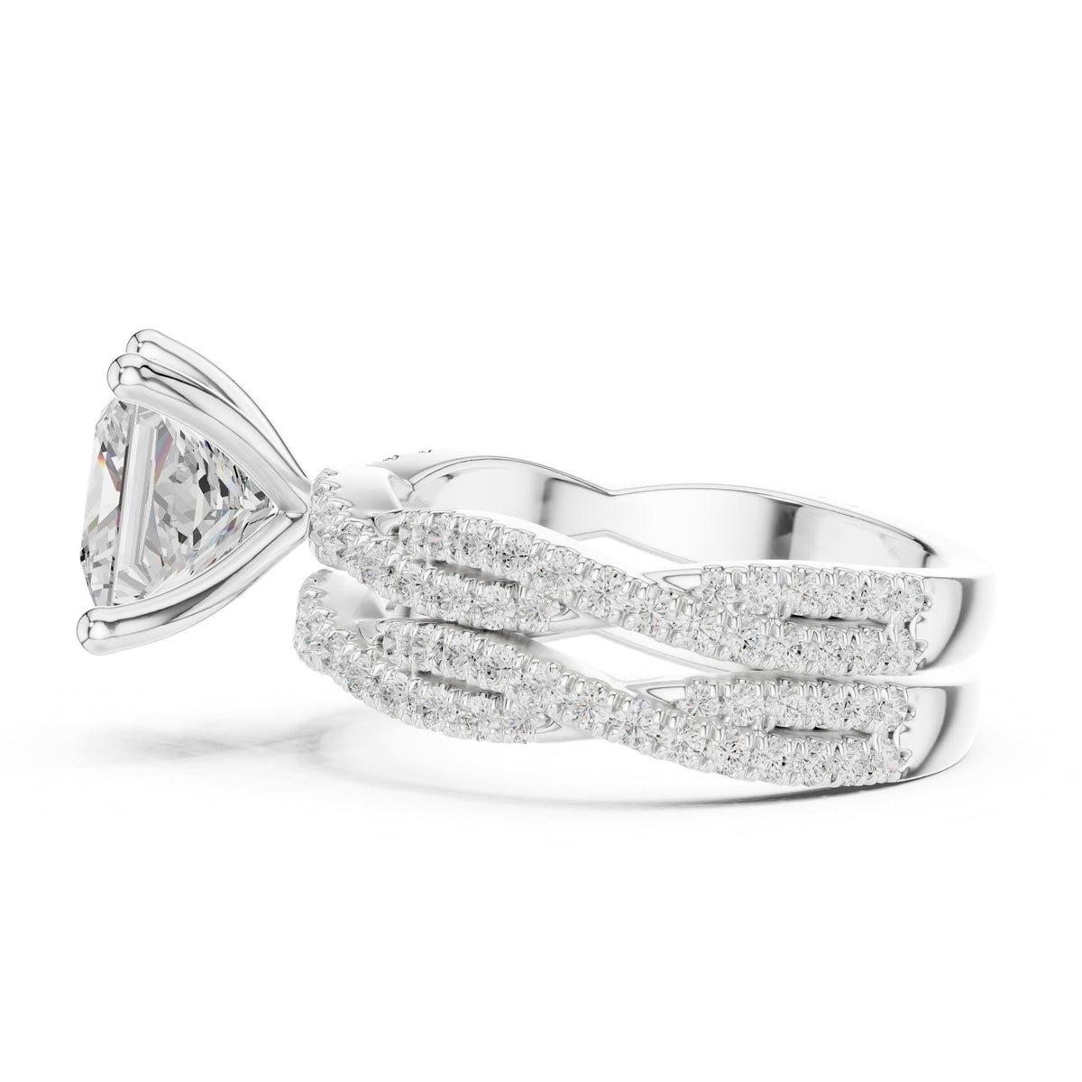 Princess Twist Lab Grown Diamond Engagement Ring