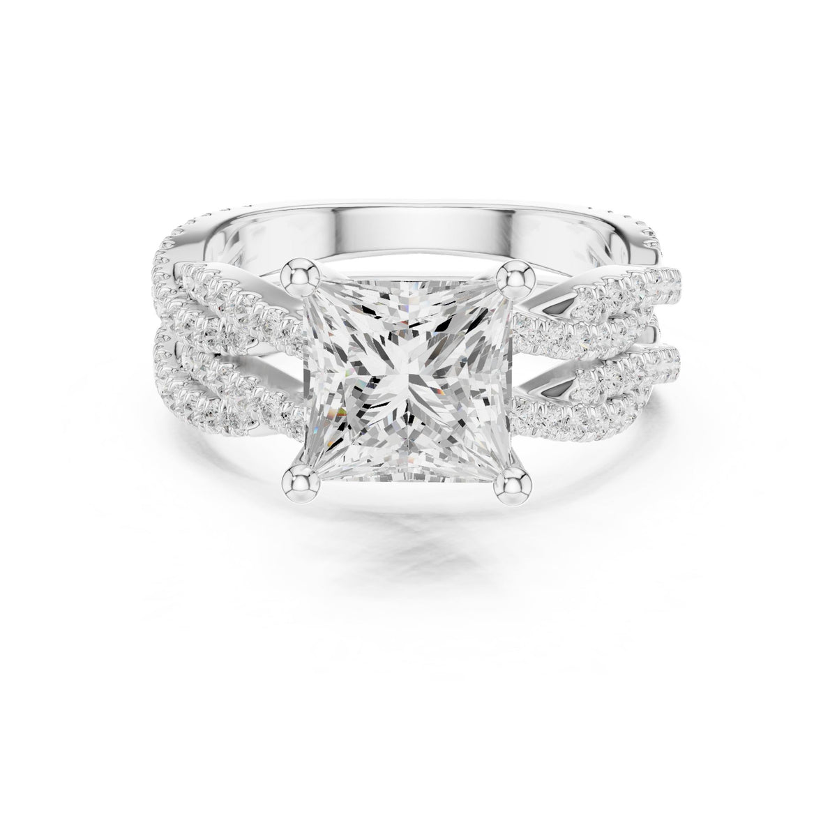 Princess Twist Lab Grown Diamond Engagement Ring